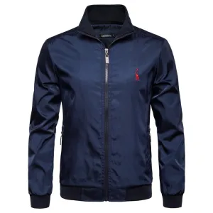 2021 New Autumn Winter Stand Colar Zipper Men Streetwear Bomber Jacket Windbreaker Mens Basic Jackets