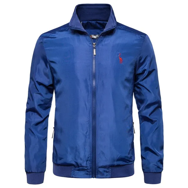 2021 New Autumn Winter Stand Colar Zipper Men Streetwear Bomber Jacket Windbreaker Mens Basic Jackets