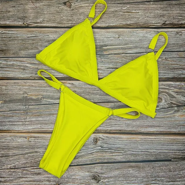 3 Colours Swimsuit Sexy Thong Two Pieces