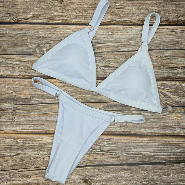 3 Colours Swimsuit Sexy Thong Two Pieces