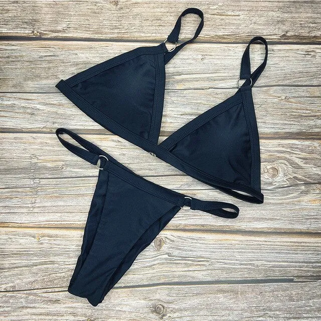 3 Colours Swimsuit Sexy Thong Two Pieces