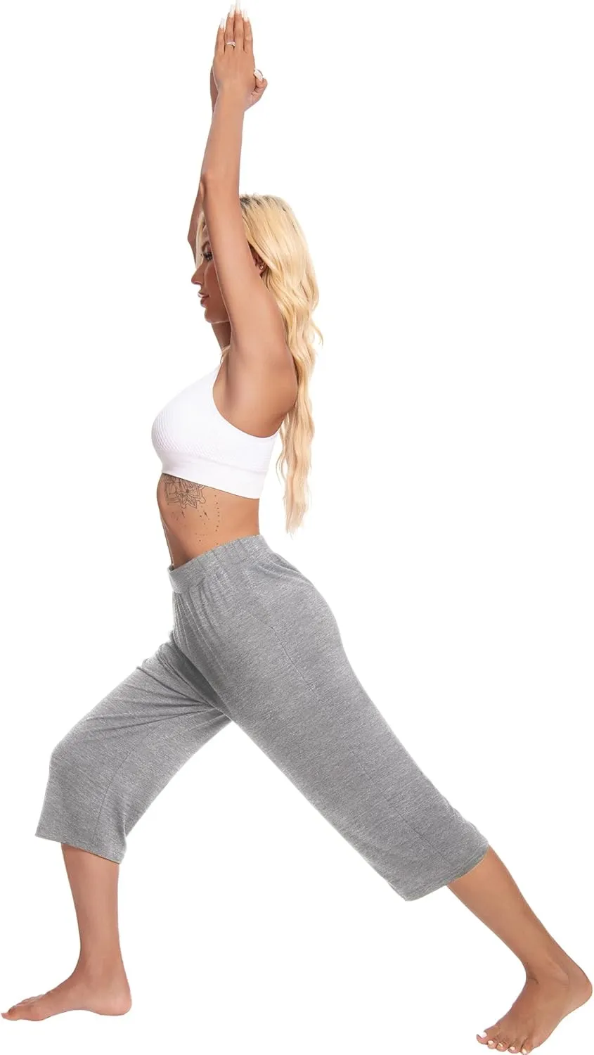 3 Pack Capri Pants for Women Loose Lounge Cropped Sweatpants Joggers Yoga Casual Workout Pants with Pockets