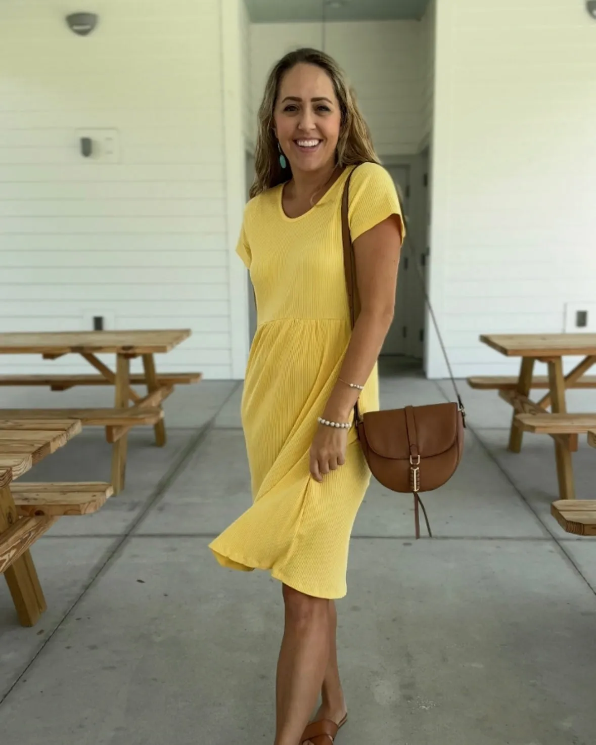 AMELIA rib knit dress in Pineapple