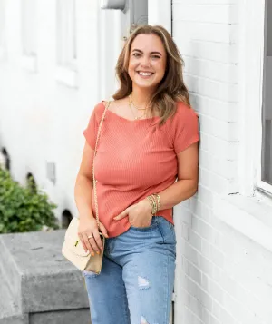 AMELIE boatneck tee in Ginger
