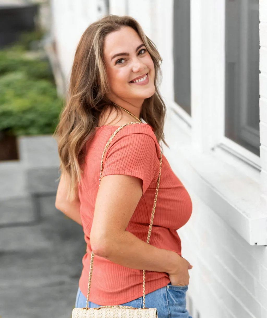 AMELIE boatneck tee in Ginger