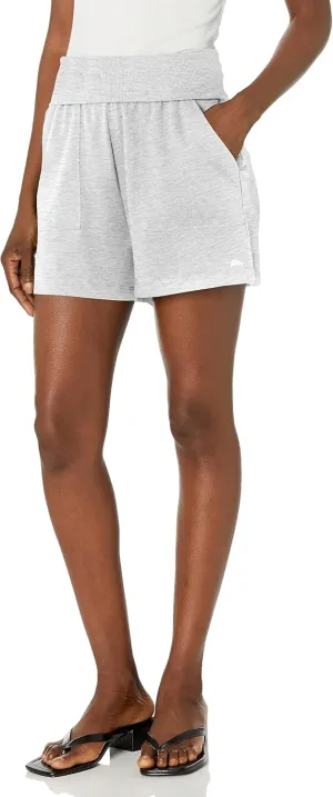 Andrew Marc Women's Mid Thigh Length Relaxed Fit Standard Rise Fold-Over Waistband Lounge Short