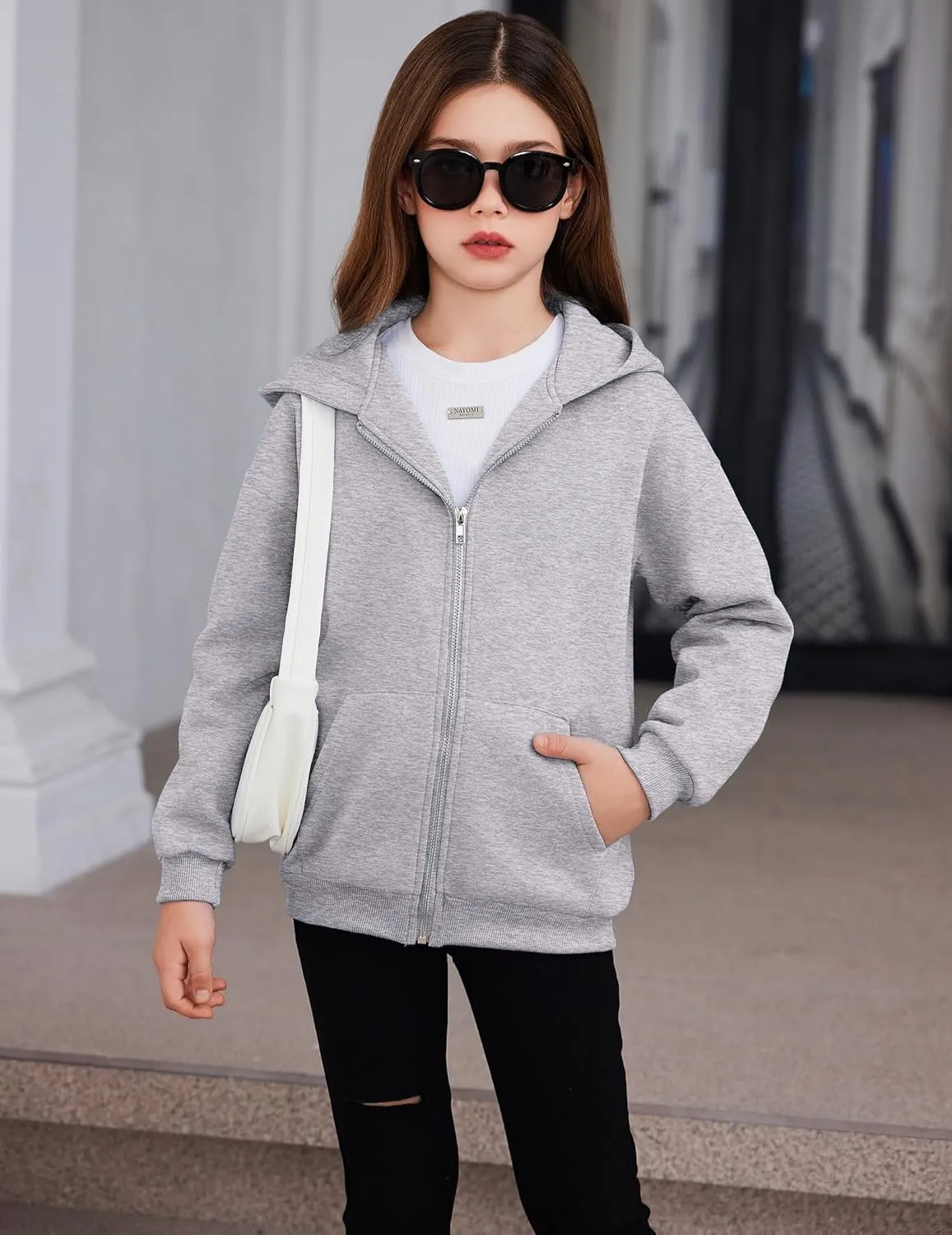 Arshiner Girls Zip Up Hoodies Teen Fleece Full-Zip Sweatshirts Jacket Casual Fall Hoodie with Pocket