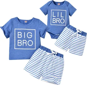 Baby Boy Matching Outfits Big Brother/Little Brother T-shirt Short Pants Summer Matching Outfits