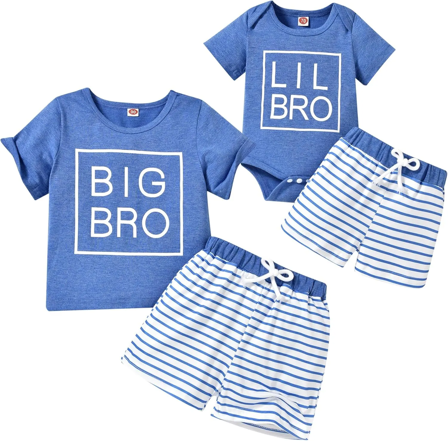 Baby Boy Matching Outfits Big Brother/Little Brother T-shirt Short Pants Summer Matching Outfits