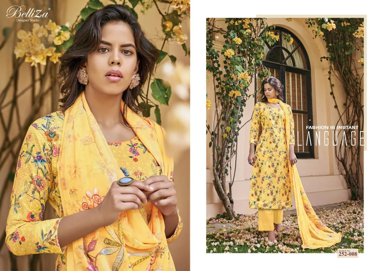 BELLIZA DESIGNER STUDIO ISABELLE COTTON DIGITAL PRINT HEAVY EMBROIDERY