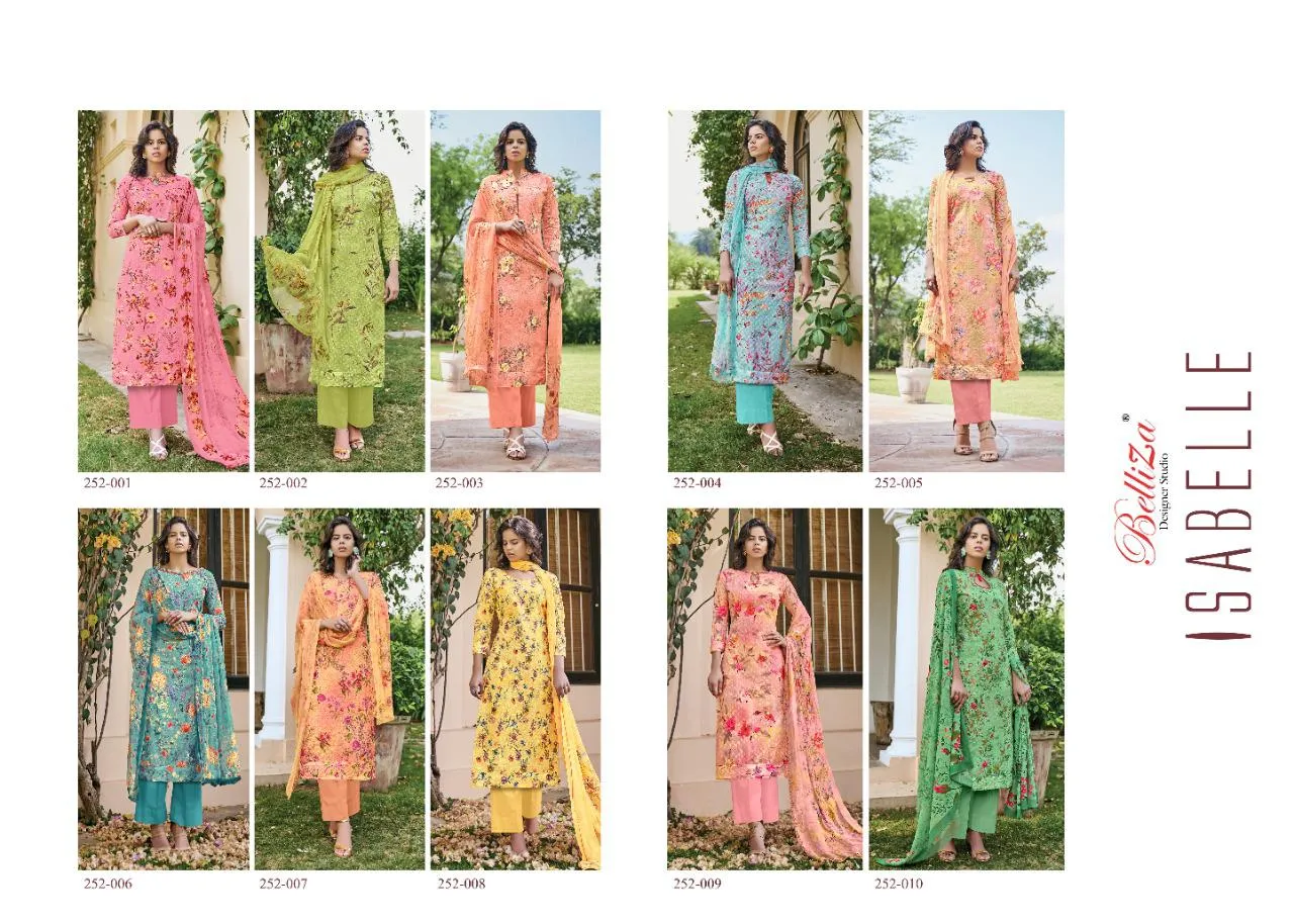 BELLIZA DESIGNER STUDIO ISABELLE COTTON DIGITAL PRINT HEAVY EMBROIDERY