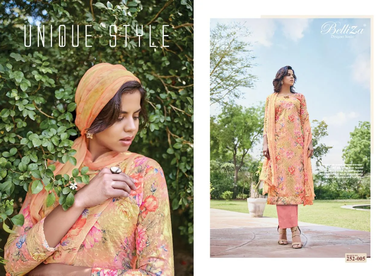 BELLIZA DESIGNER STUDIO ISABELLE COTTON DIGITAL PRINT HEAVY EMBROIDERY