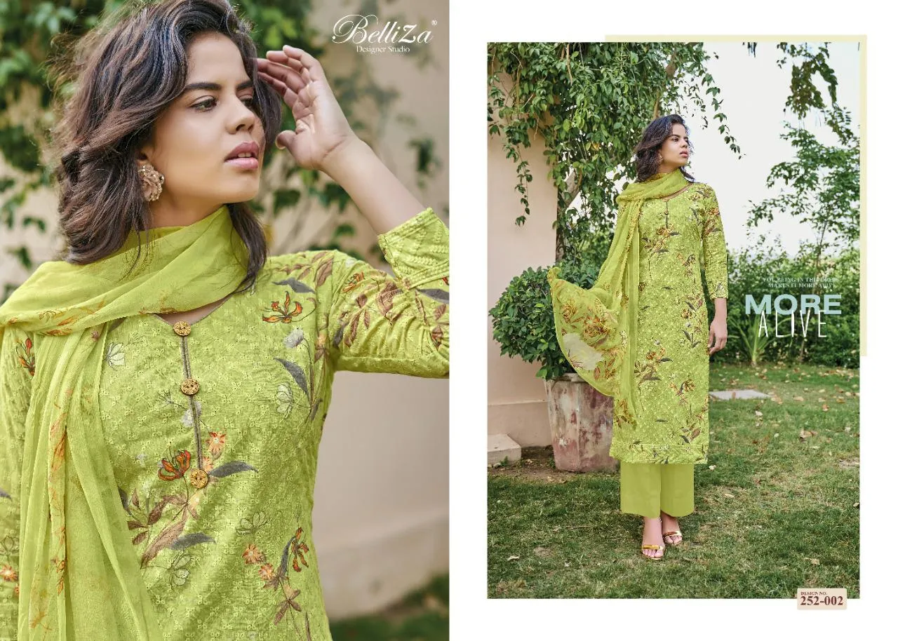 BELLIZA DESIGNER STUDIO ISABELLE COTTON DIGITAL PRINT HEAVY EMBROIDERY