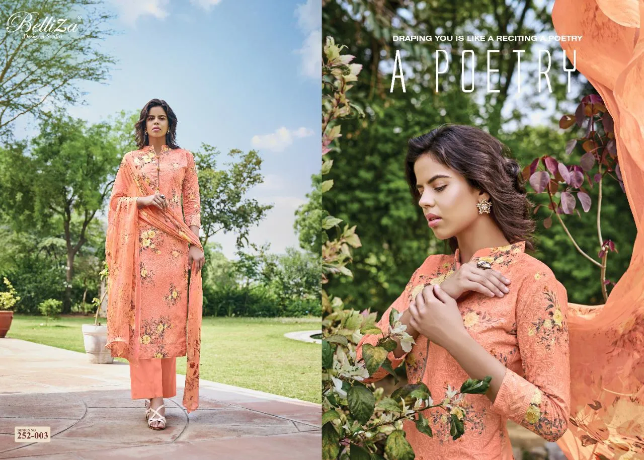 BELLIZA DESIGNER STUDIO ISABELLE COTTON DIGITAL PRINT HEAVY EMBROIDERY