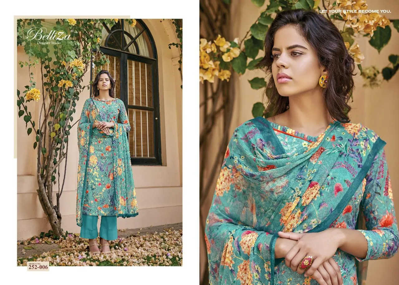 BELLIZA DESIGNER STUDIO ISABELLE COTTON DIGITAL PRINT HEAVY EMBROIDERY