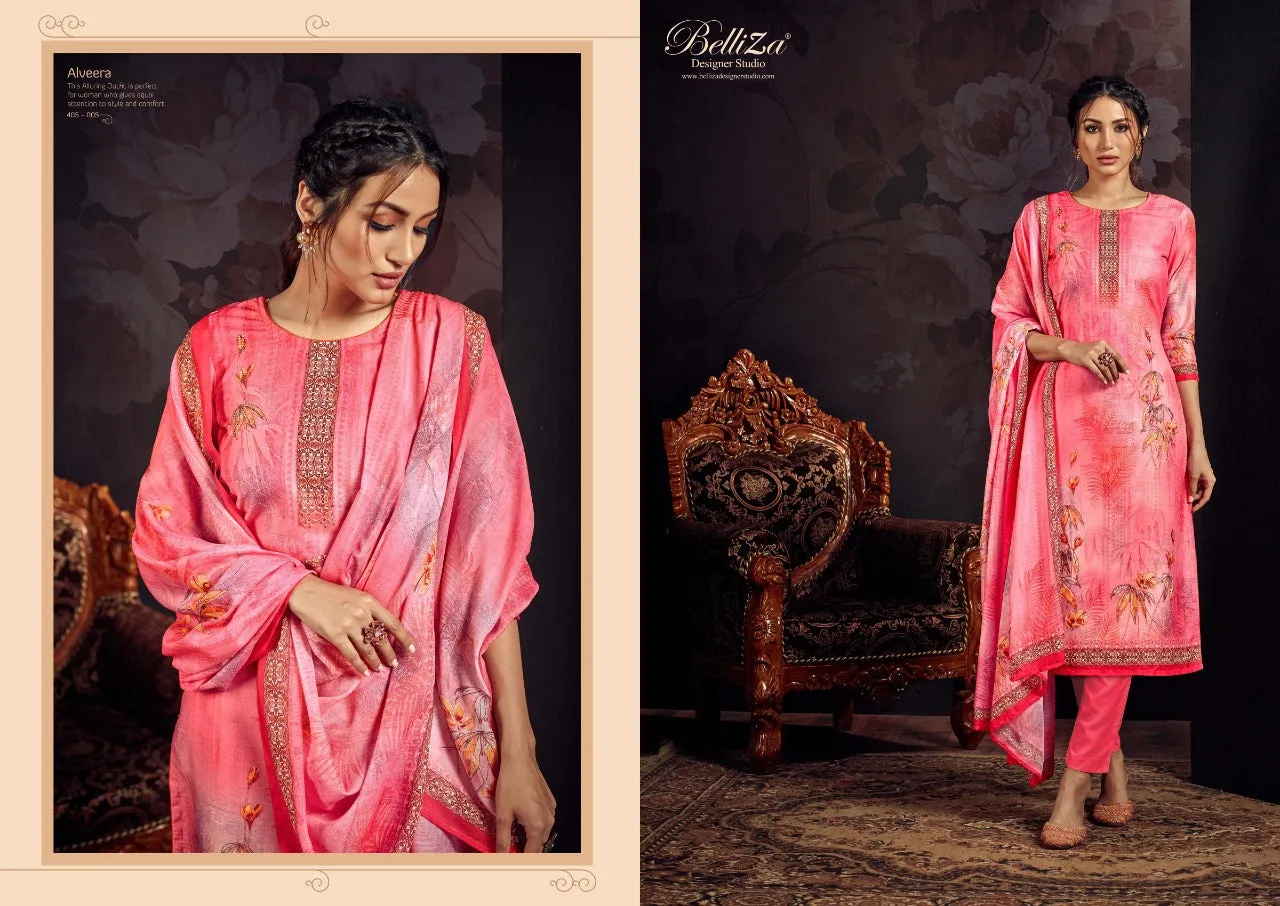 BELLIZA DESIGNER STUDIO PRESENTS ALVEERA PRINTED DRESS MATERIAL