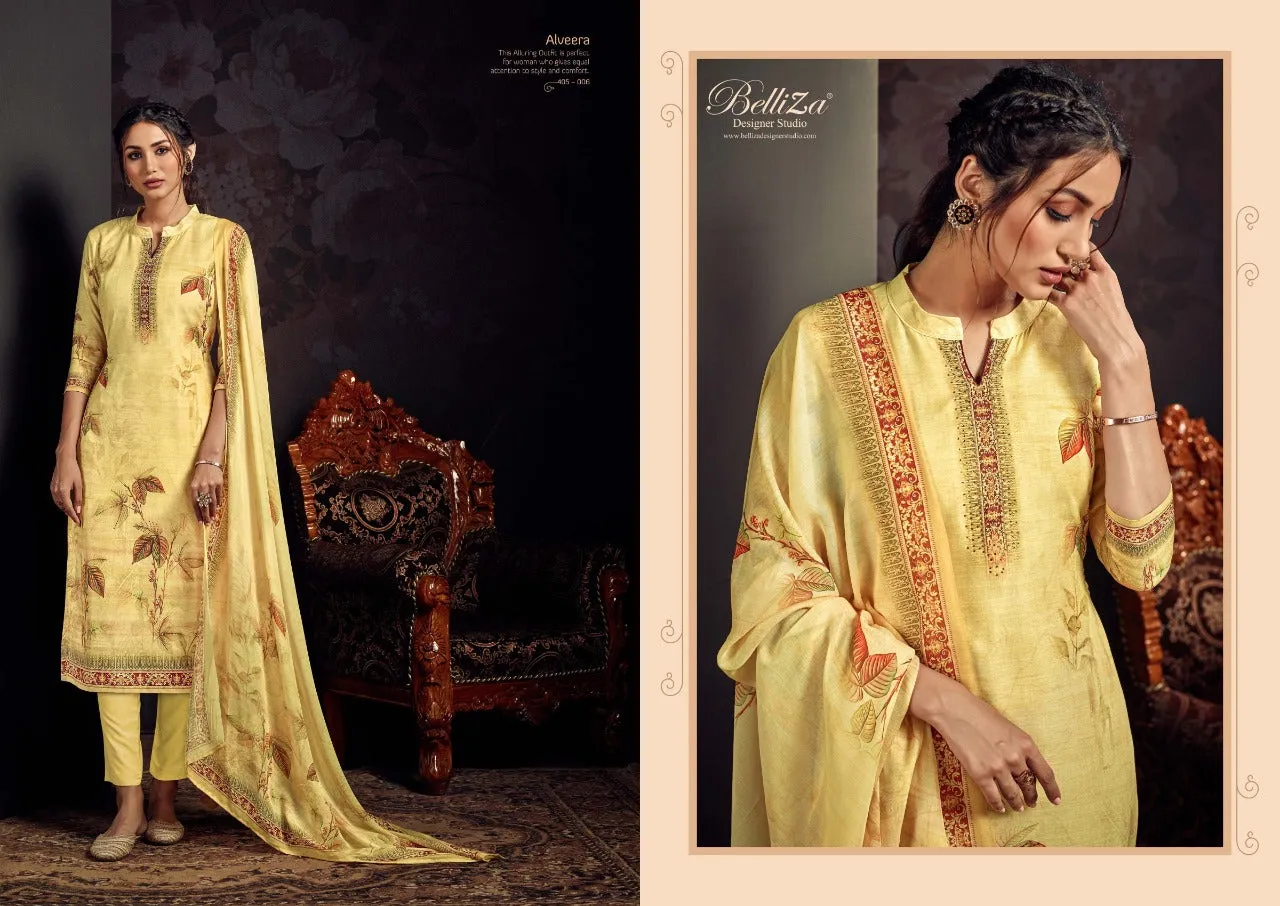BELLIZA DESIGNER STUDIO PRESENTS ALVEERA PRINTED DRESS MATERIAL