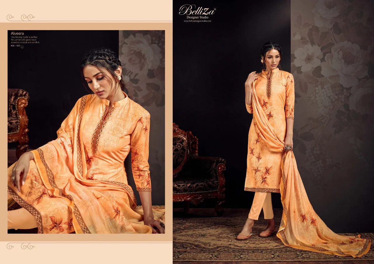 BELLIZA DESIGNER STUDIO PRESENTS ALVEERA PRINTED DRESS MATERIAL