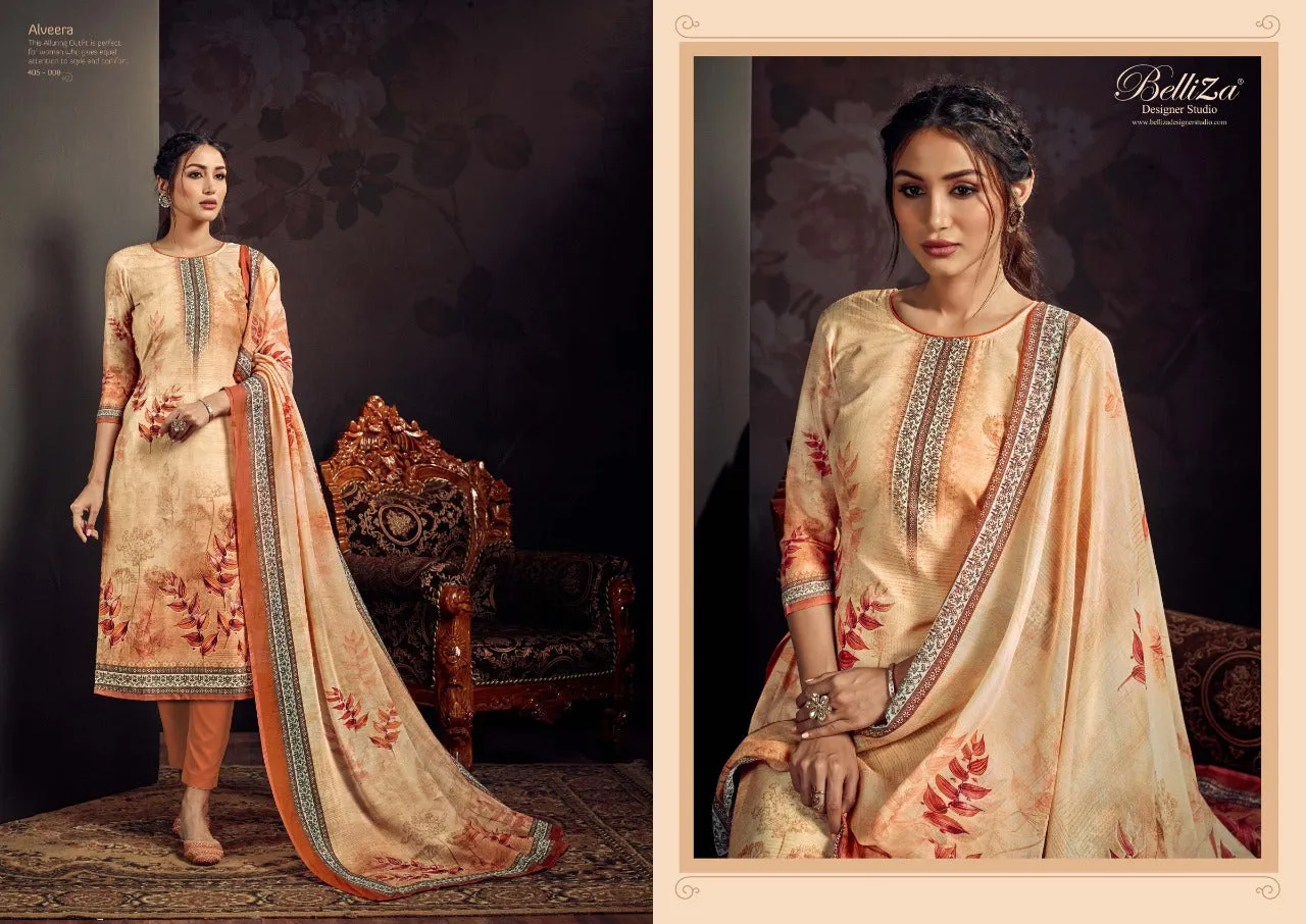 BELLIZA DESIGNER STUDIO PRESENTS ALVEERA PRINTED DRESS MATERIAL