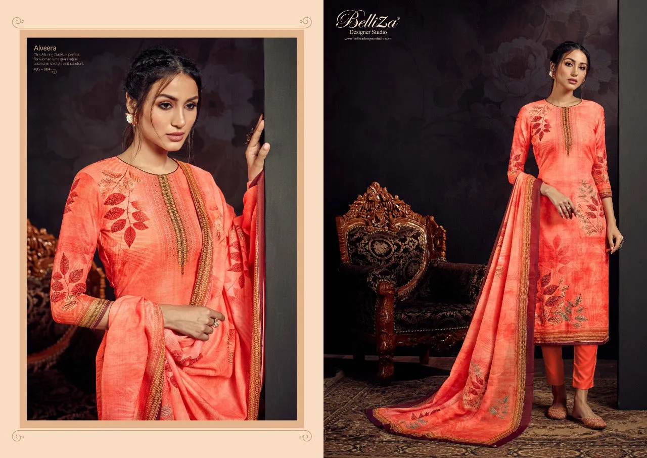 BELLIZA DESIGNER STUDIO PRESENTS ALVEERA PRINTED DRESS MATERIAL