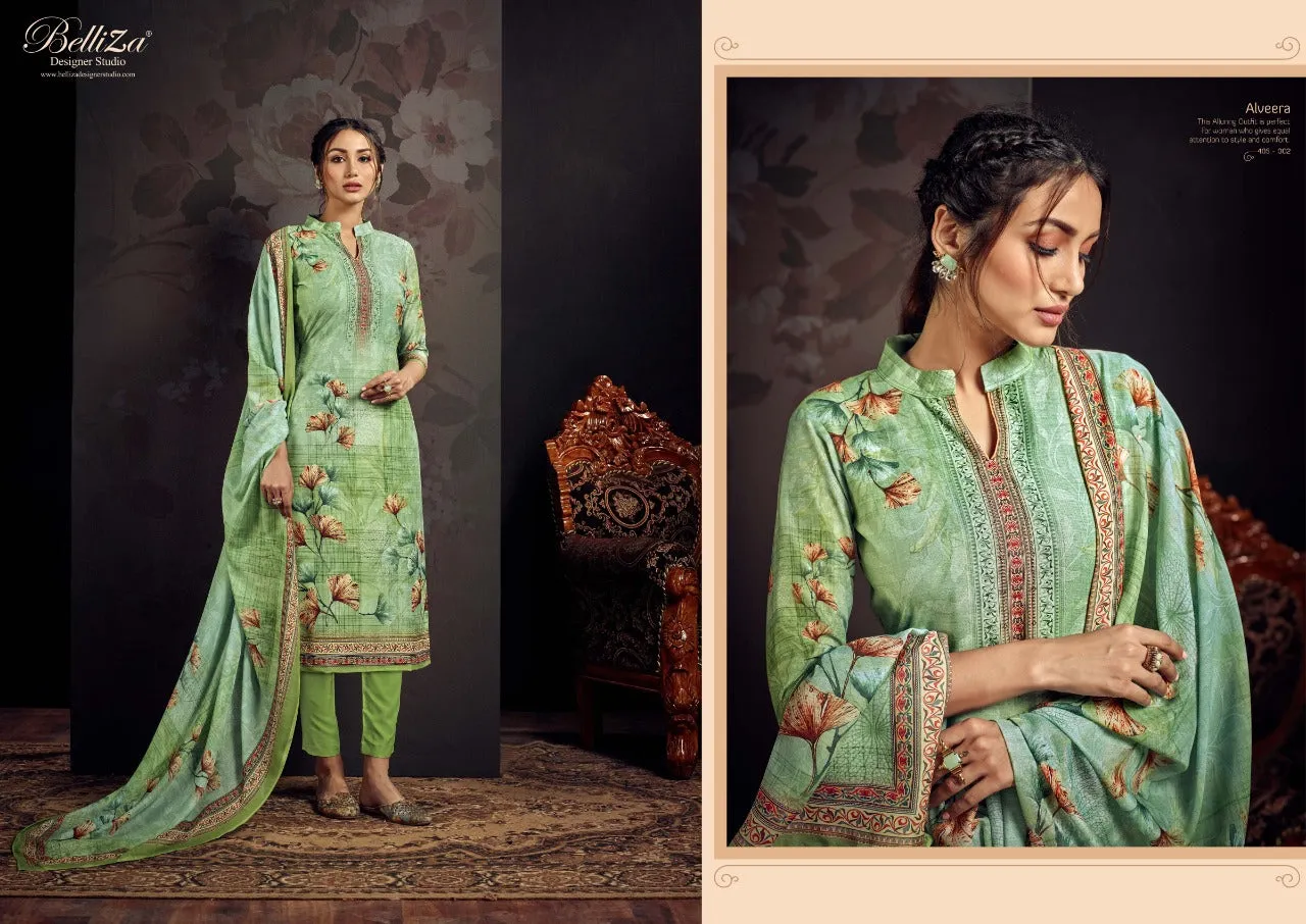 BELLIZA DESIGNER STUDIO PRESENTS ALVEERA PRINTED DRESS MATERIAL