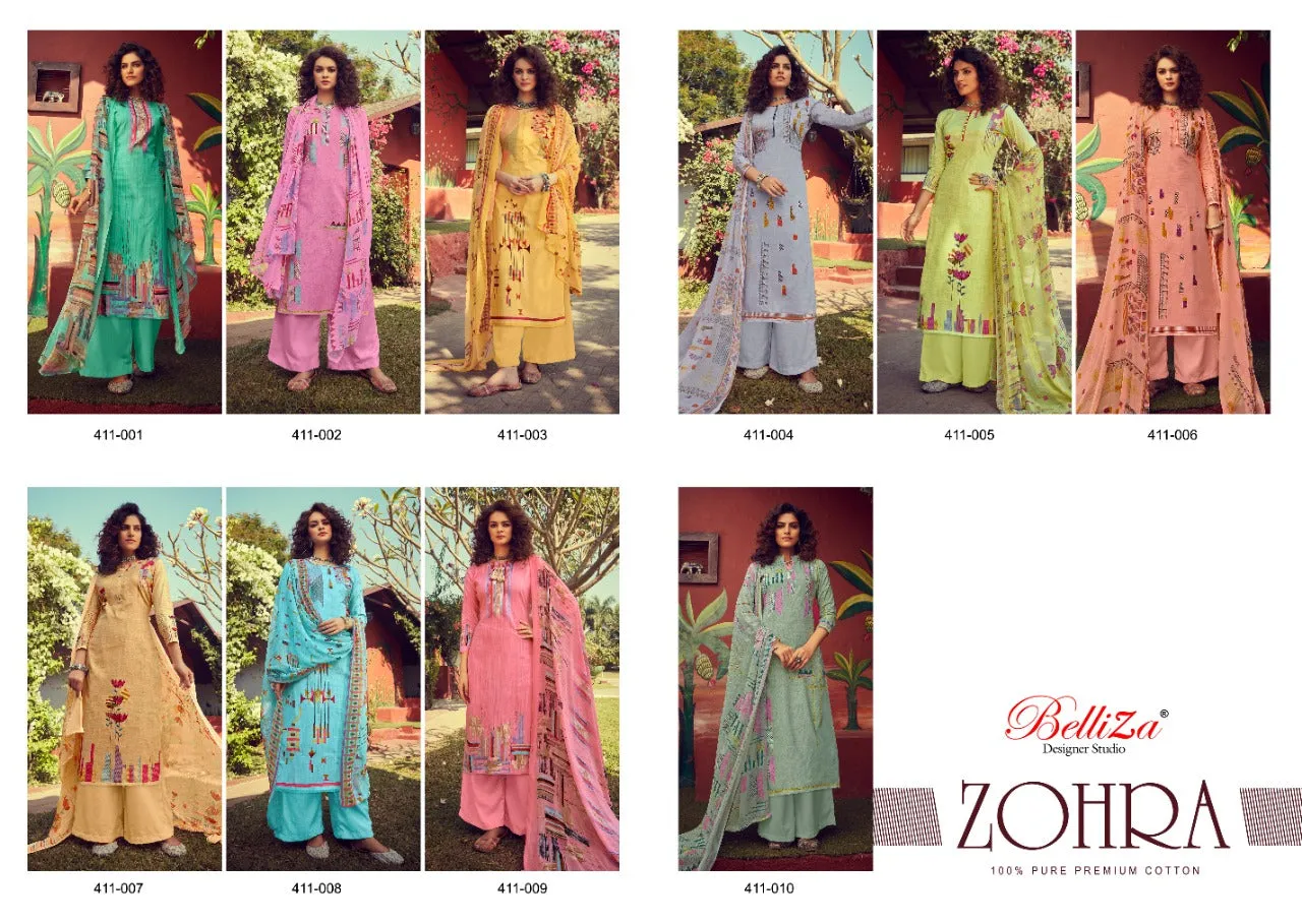 BELLIZA DESIGNER STUDIO ZOHRA PURE COTTON PREMIUM SUIT COLLECTION