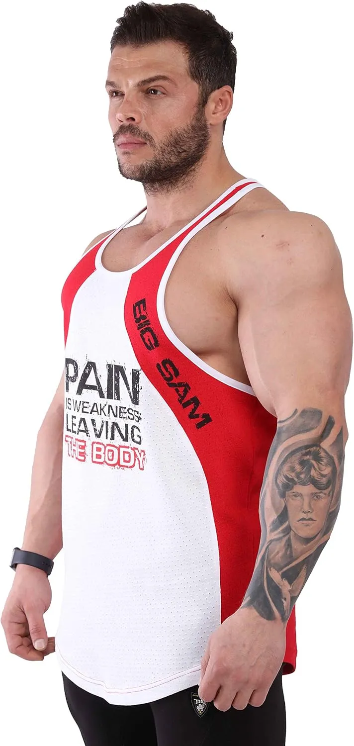 BIG SAM SPORTSWEAR COMPANY Men's Gym Tank Top Bodybuilding, Fitness Workout Y-Back Sleeveless Muscle Cotton T-Shirt