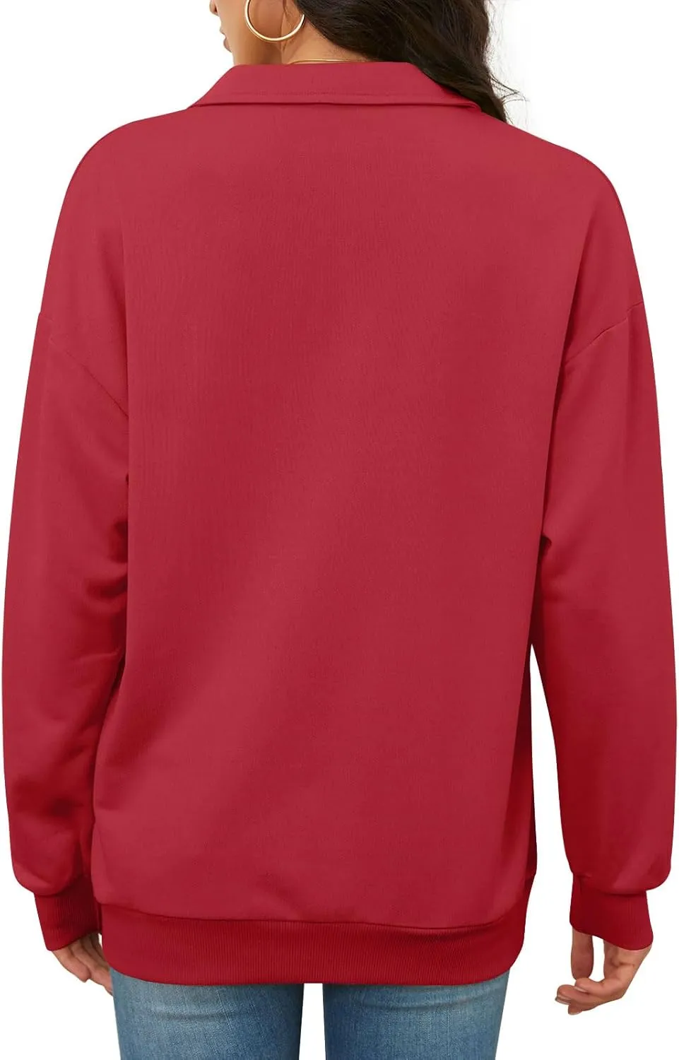 BISHUIGE Womens Sweatshirts Hoodies Long Sleeve Pullover Oversized Half Zip Casual Fashion Outfits Clothes 2025
