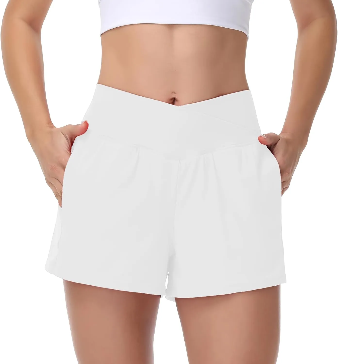 Blaosn Flowy Athletic Shorts for Women Workout Running Gym Yoga Sweat Short Pants with Pockets Cute Clothes Summer Outfits