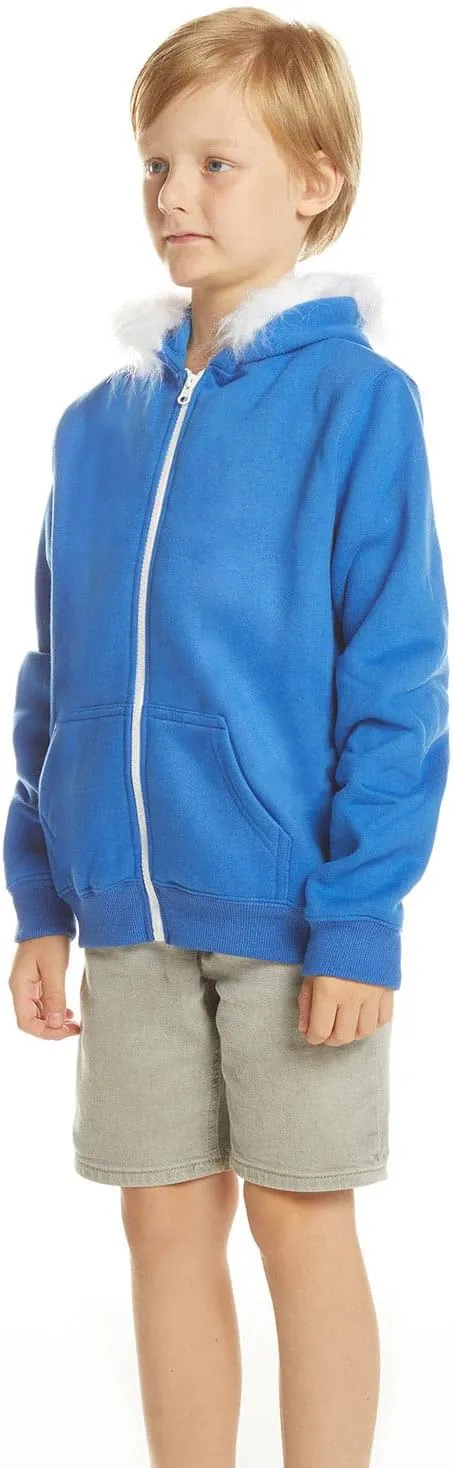 Blue Jacket Hoodies Sweatshirt Zipper Coat Halloween Costume Outwear Top Fleece Suits for Boys Girls