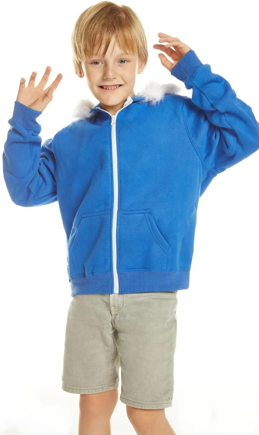 Blue Jacket Hoodies Sweatshirt Zipper Coat Halloween Costume Outwear Top Fleece Suits for Boys Girls