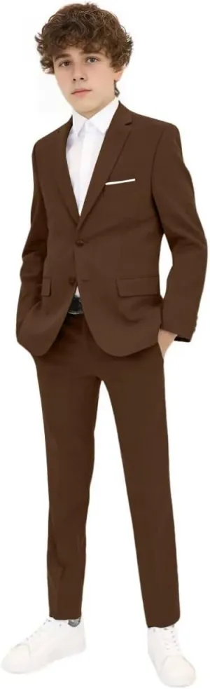 Boys Suit Slim Fit Tuxedo Set Prom Suits for Teen Boys Wedding Party Outfit 2 Piece Blazer Pants Set