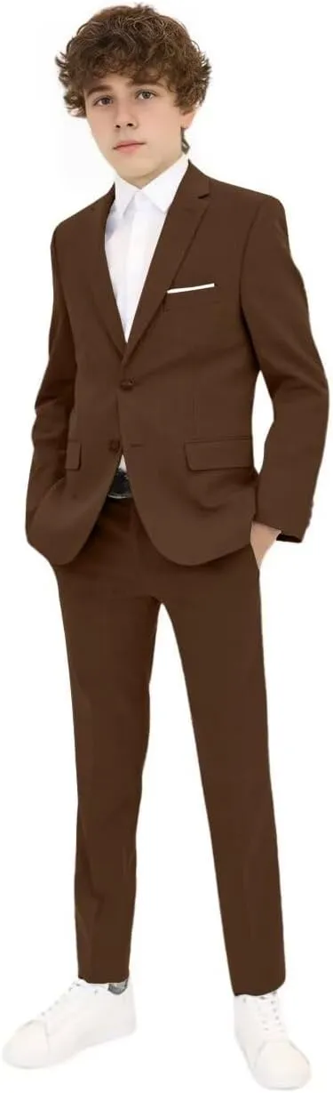 Boys Suit Slim Fit Tuxedo Set Prom Suits for Teen Boys Wedding Party Outfit 2 Piece Blazer Pants Set