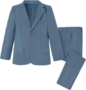 Boys' Suits 2-Piece Formal Slim Fit Suit Set for Boys Wedding Ring Bearer Outfit with Blazer and Pants