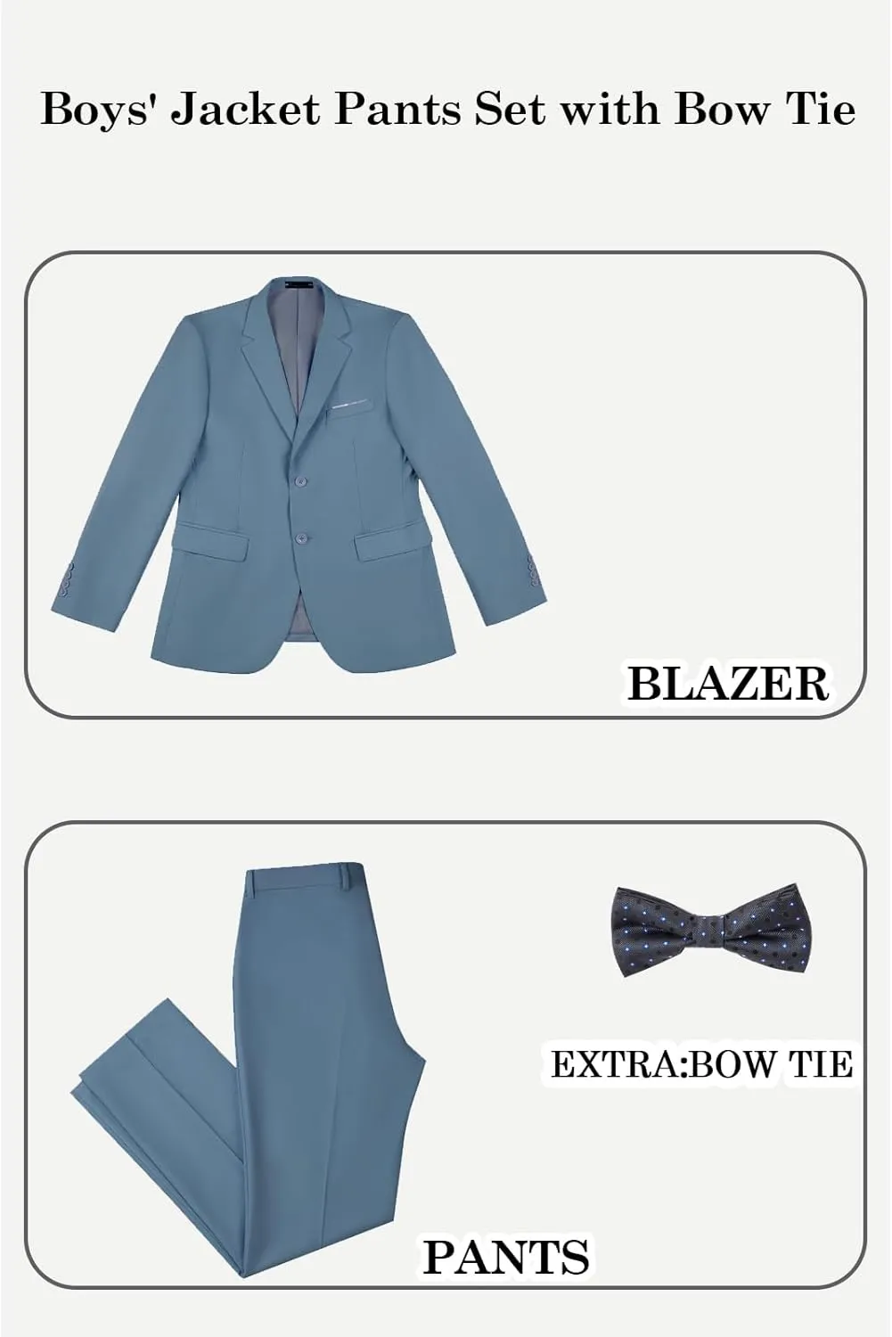Boys' Suits 2-Piece Formal Slim Fit Suit Set for Boys Wedding Ring Bearer Outfit with Blazer and Pants