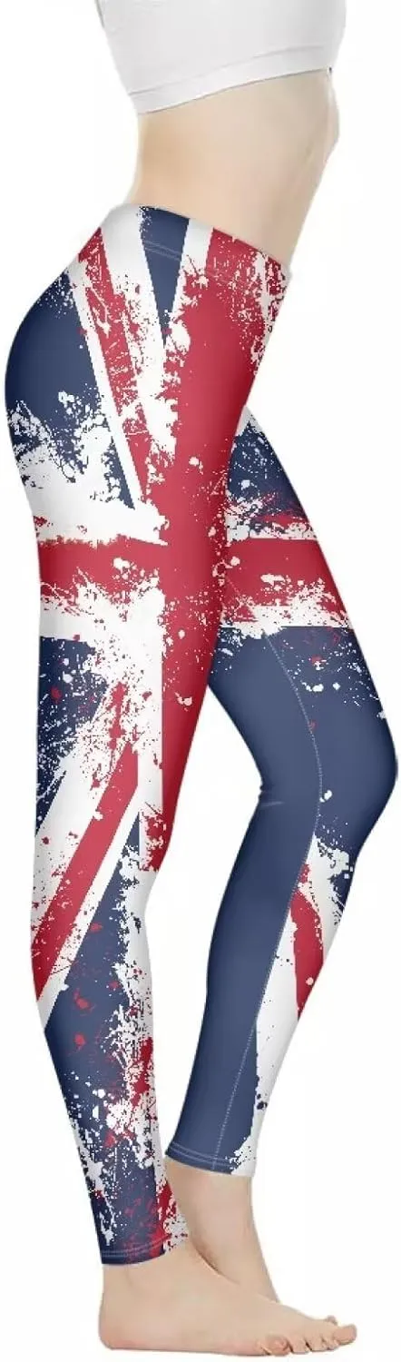 Bulopur Rose Workout Leggings for Women, Boho Stretch Pants for Sports Running Fitness, High Waist Tummy Control Yoga Pant