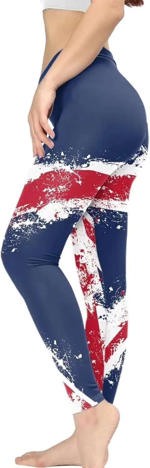 Bulopur Rose Workout Leggings for Women, Boho Stretch Pants for Sports Running Fitness, High Waist Tummy Control Yoga Pant