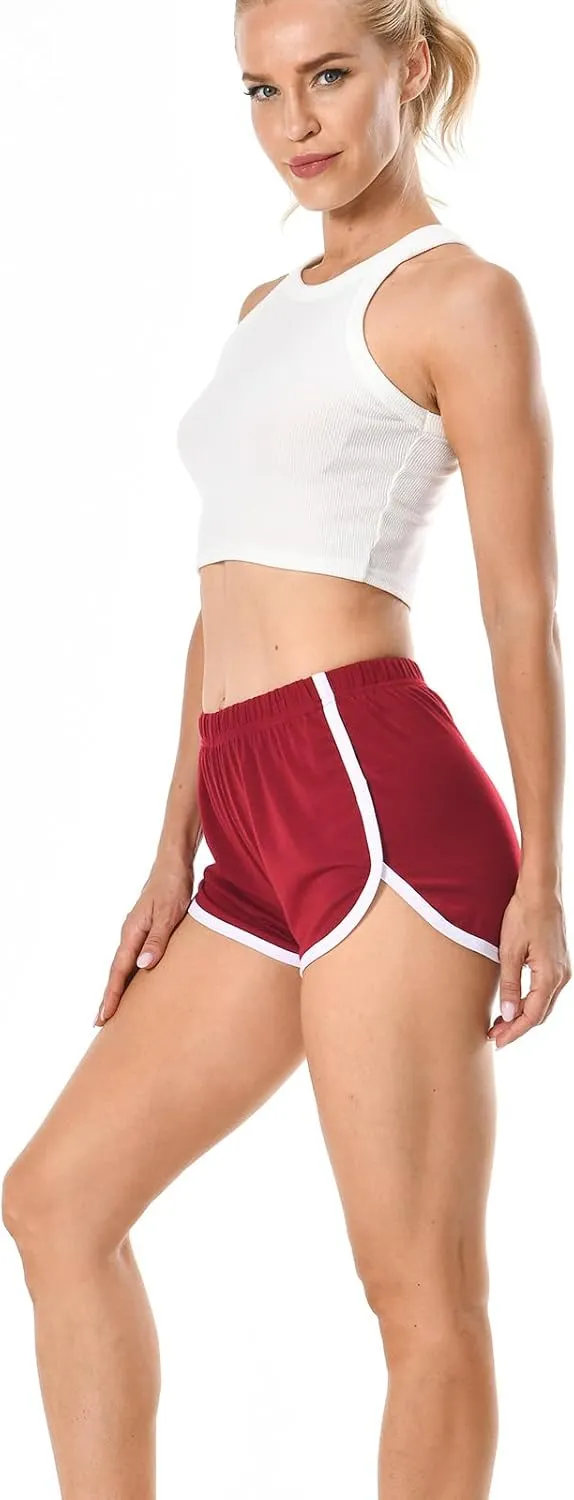 Cameway 4 Pack Women's Cotton Yoga Dance Short Pants Summer Athletic Cycling Hiking Sports Shorts