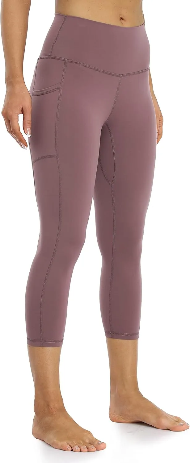 Colorfulkoala Women's High Waisted Yoga Capris 21" Inseam Leggings with Pockets