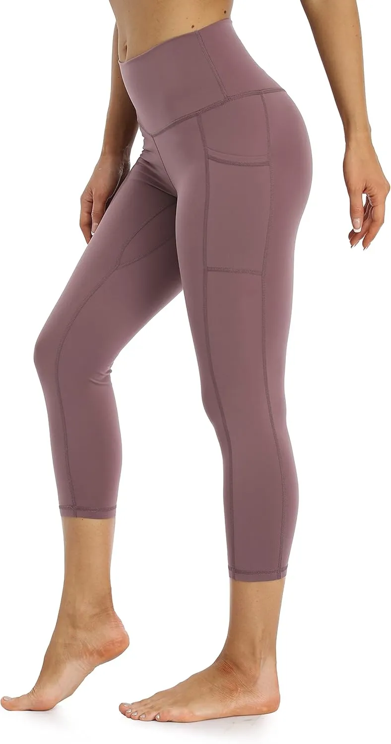 Colorfulkoala Women's High Waisted Yoga Capris 21" Inseam Leggings with Pockets