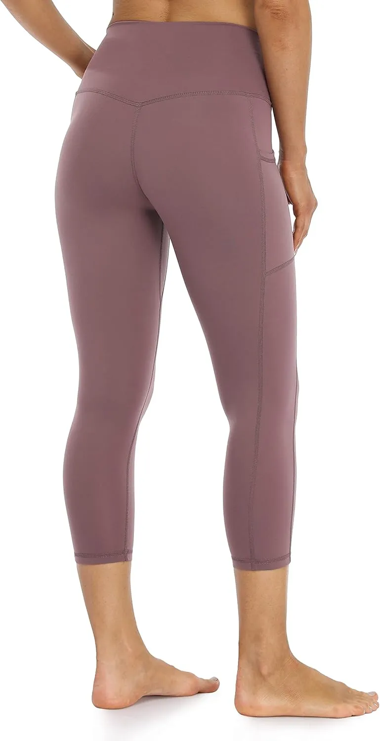 Colorfulkoala Women's High Waisted Yoga Capris 21" Inseam Leggings with Pockets