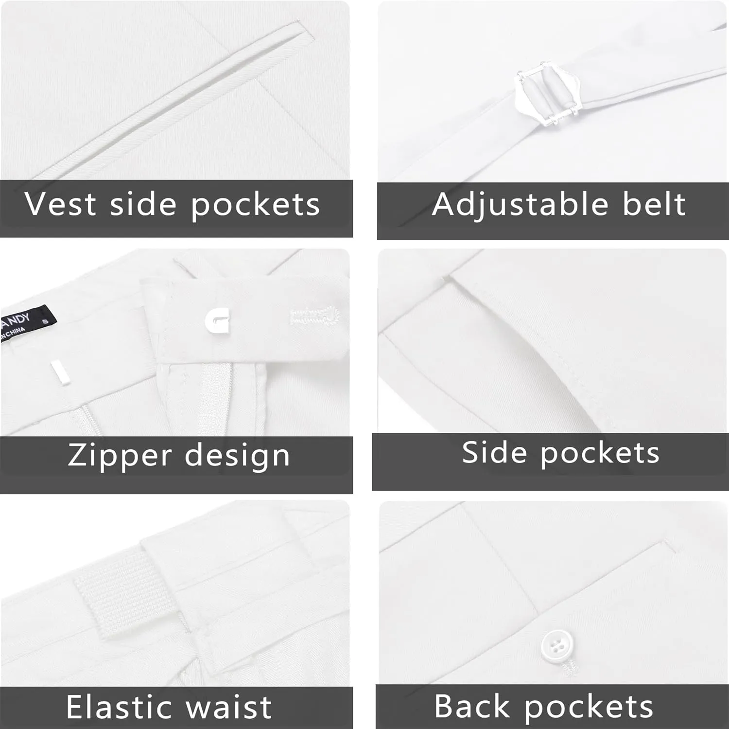 COOFANDY Men's 3 Piece Wedding Suit Set One Button Slim Fit Jacket Blazer Vest Pants Set Groom Prom Tuxedo Suits