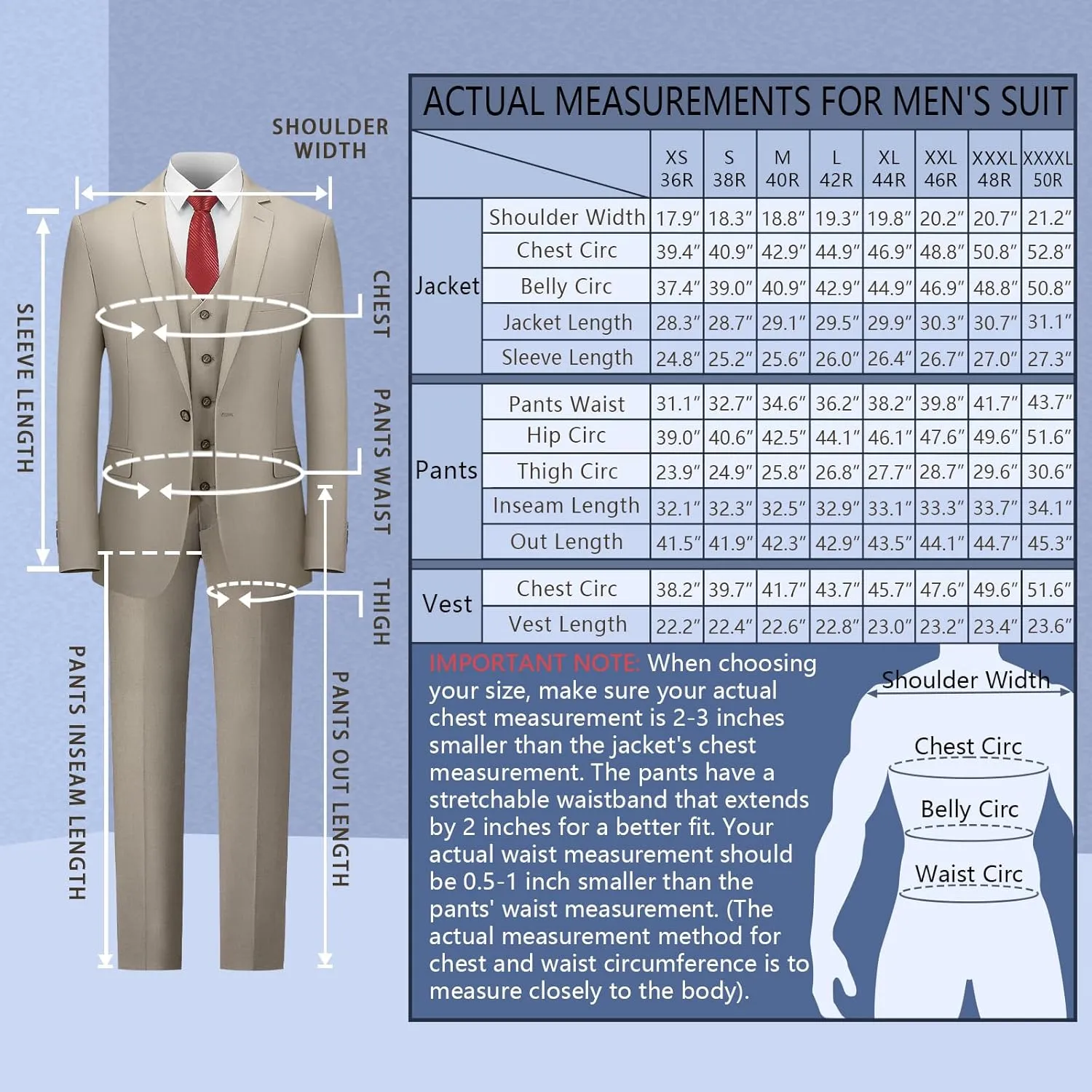 Cooper & Nelson Men's 3 Piece Slim Fit Suit Set, One Button Solid Jacket Vest Pants with Tie