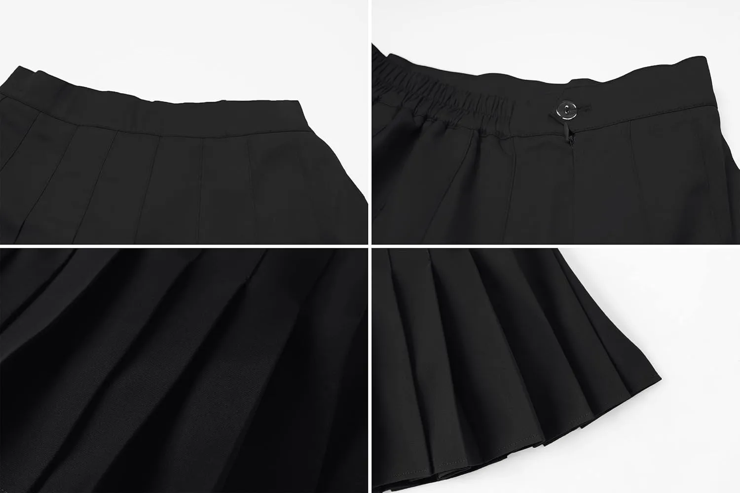 Cromoncent Girls Womens High Waist Pleated Long Skirt with Pockets