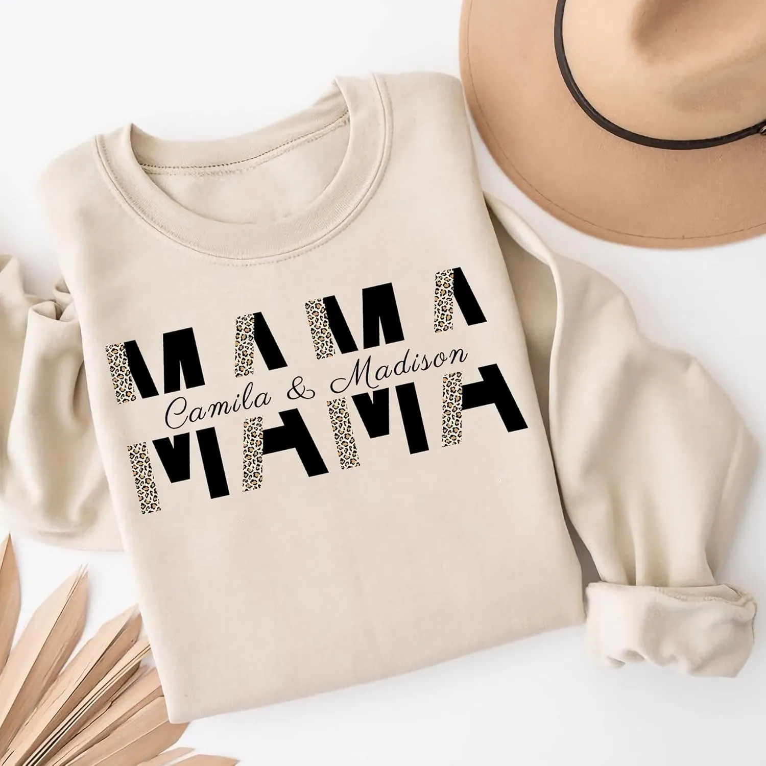 Custom Mama Sweatshirt for Women, Personalized Sweatshirts, Mothers Day Birthday Gifts for Mom From Daughter Son