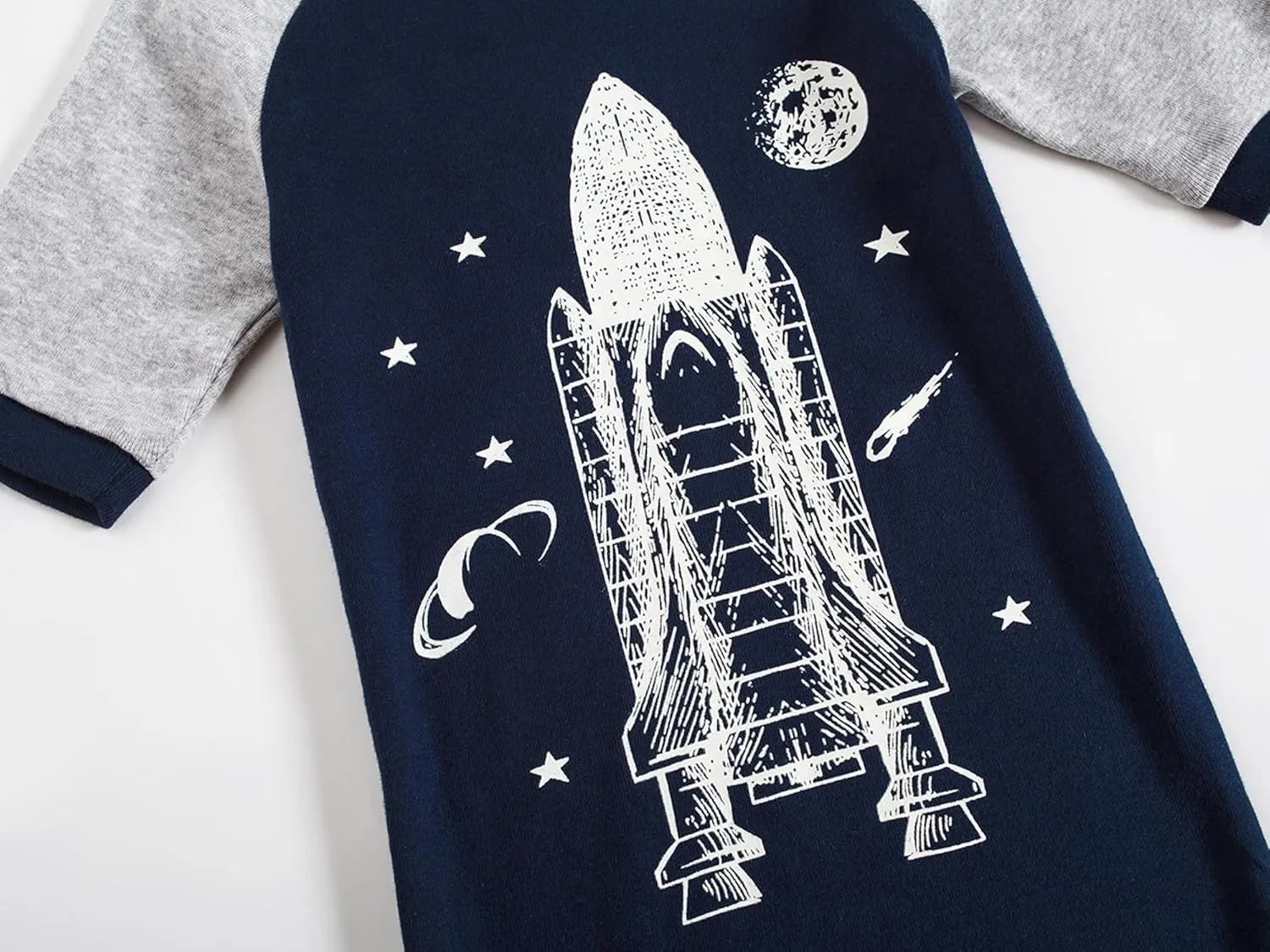 Dolphin&Fish Boys Summer Pajamas 4Pieces Set Boys Short Sleeve Cute Print Toddler Kids Sleepwears.