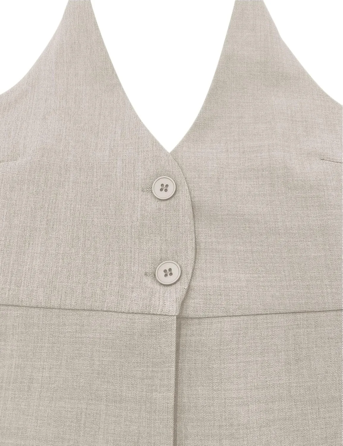 Fanway&EC Women's Casual V Neck Button Front Crop Vest Sleeveless Sexy Halter Backless Waistcoat Jacket