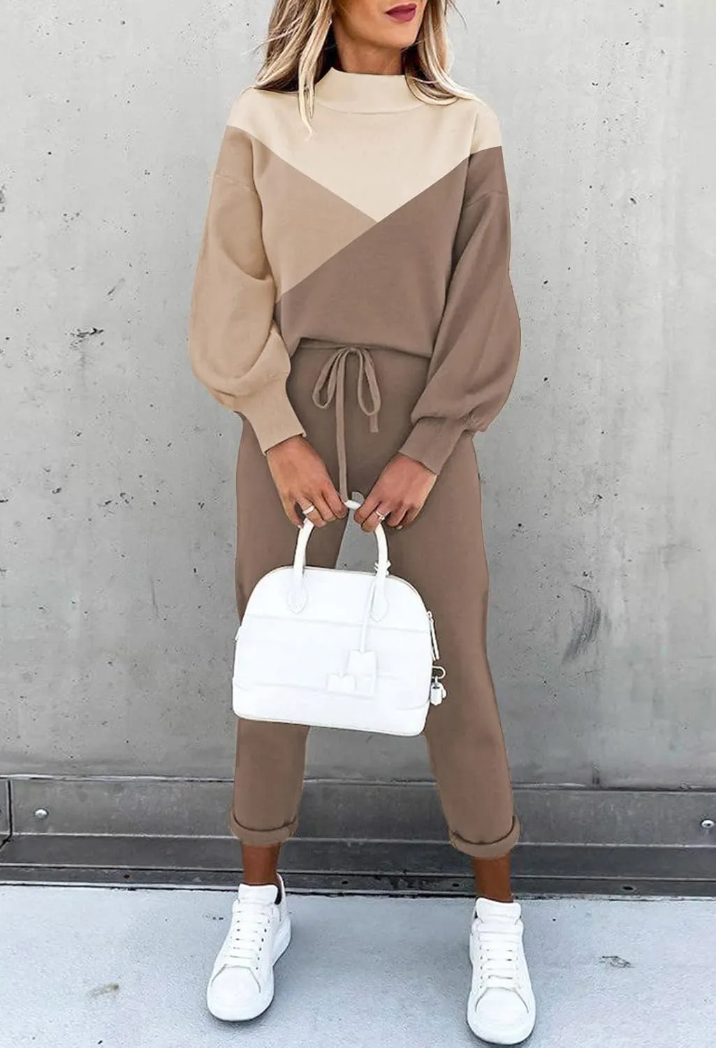 Fixmatti Women's 2 Piece Outfits Long Sleeve Pullover Sweatshirt Jogger Pants Sweatsuit