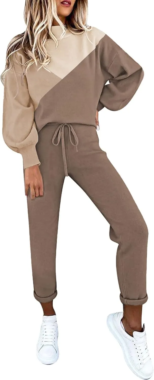 Fixmatti Women's 2 Piece Outfits Long Sleeve Pullover Sweatshirt Jogger Pants Sweatsuit