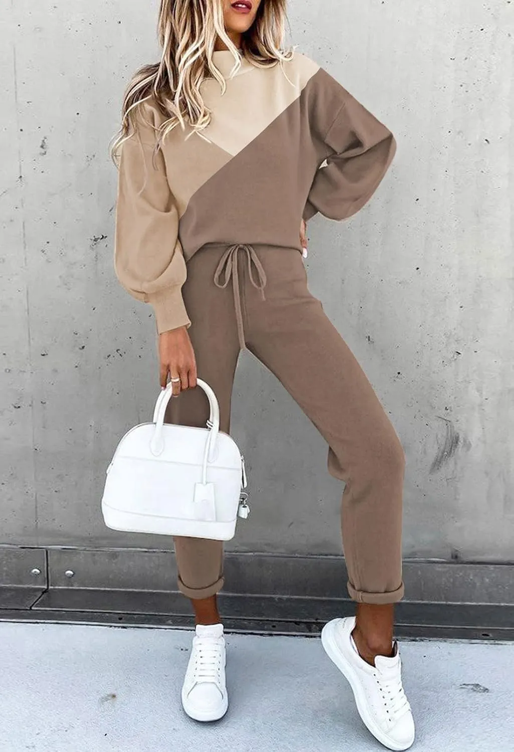 Fixmatti Women's 2 Piece Outfits Long Sleeve Pullover Sweatshirt Jogger Pants Sweatsuit